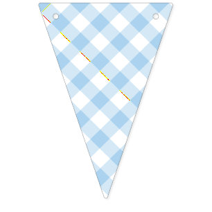 Bannière À Fanions Retro Gingham Bleu Bébé