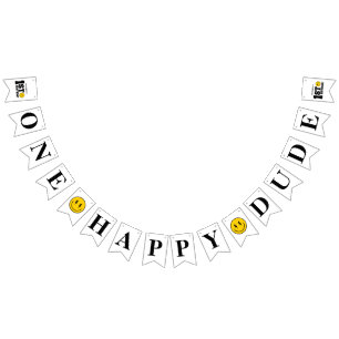 Bannière À Fanions Rétro Un Garçon Heureux Sourire Visage Joyeux 1er