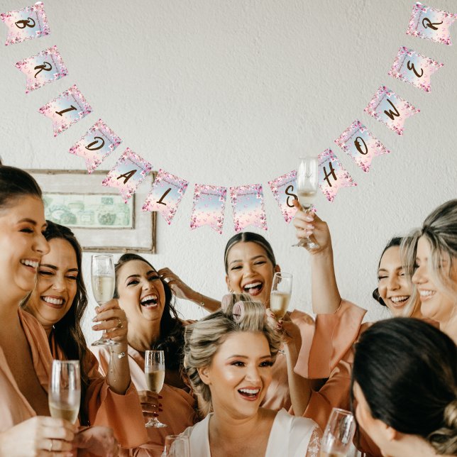 Bannière À Fanions Romance Épanoui - Réception de Mariage (Créateur téléchargé)