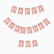 Rose Gold Joyeux Anniversaire 3 Lettres Nom Amy Ro