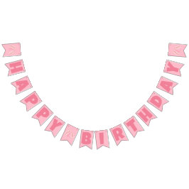 Bannière À Fanions Sandwich aux fraises roses Joyeux anniversaire