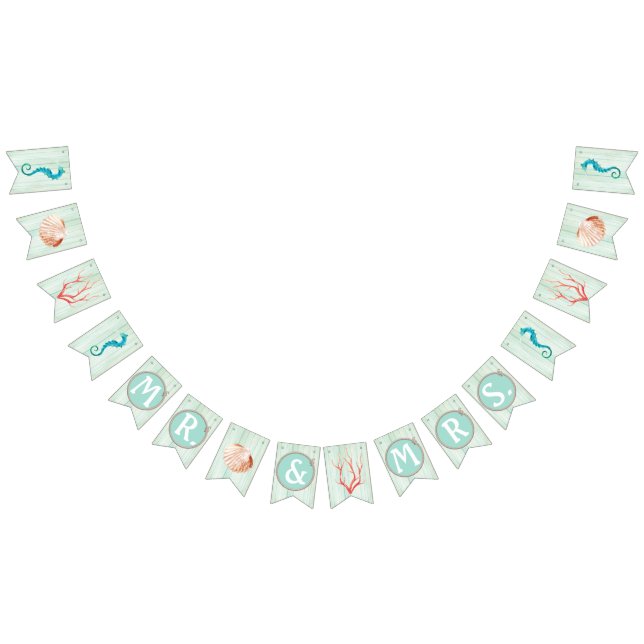 Bannière À Fanions Seaside Cottage Beach Bunting de mariage (Tout)