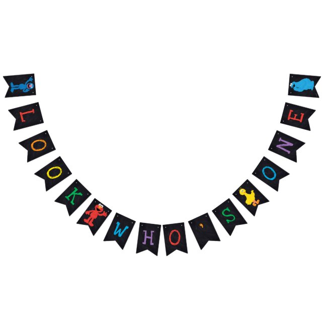 Bannière À Fanions Sesame Street Pals Chalkboard Arc-en-ciel Annivers (Tout)