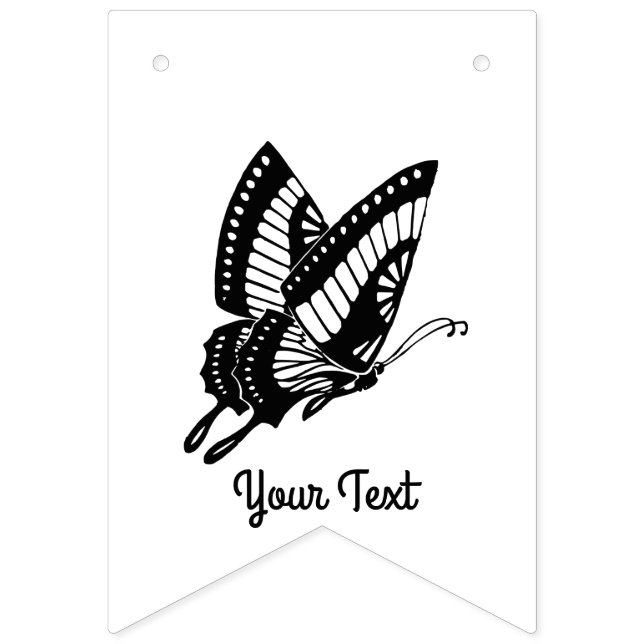 Bannière À Fanions Silhouette des papillons (Premier drapeau)