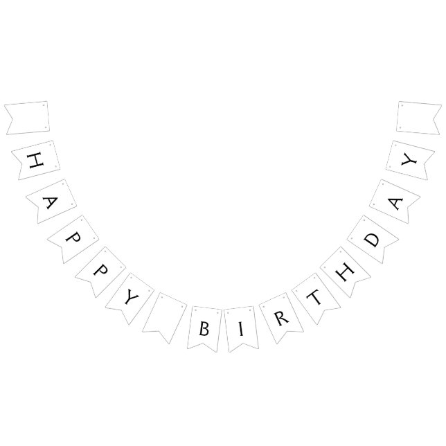 Bannière À Fanions simple et simple anniversaire heureux PERSONNALISÉ (Tout)