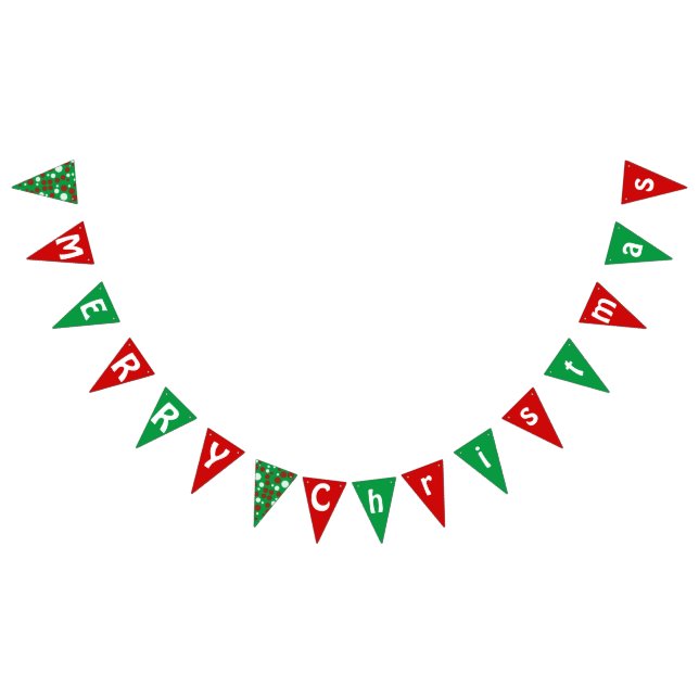 Bannière À Fanions Simple Polka dot RED GREEN JOYE Noël fête (Tout)