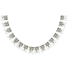 Bannière À Fanions Soirée de mariage Silver Golden White Roses