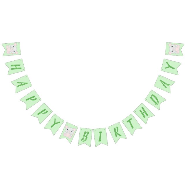 Bannière À Fanions Souris fête d'anniversaire Vert (Tout)