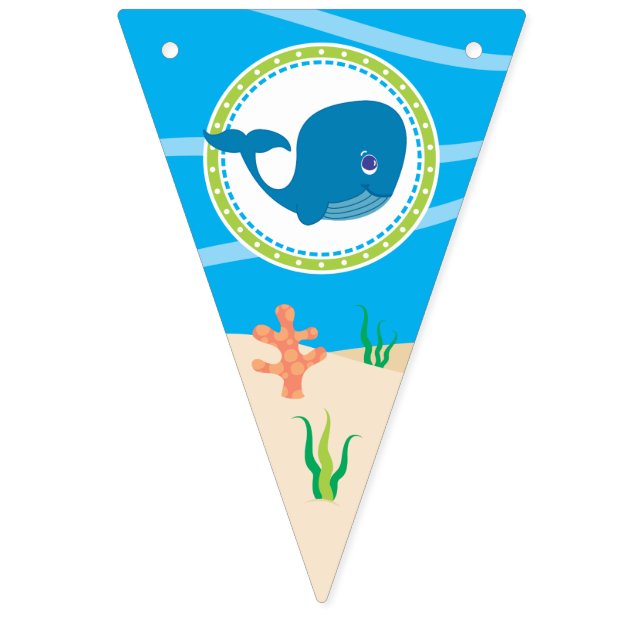 Bannière À Fanions Sous la mer Joyeuse fête d'anniversaire (Premier drapeau)