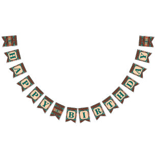 Bannière À Fanions Southwest Design Motif Joyeux anniversaire