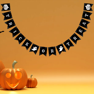 Bannière À Fanions Spider Web Trick ou traiter Jack-o'-lantern Hallow