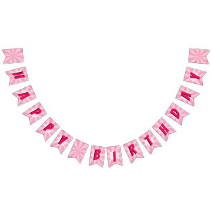Bannière À Fanions Superhero Comic Book Girl Anniversaire rose