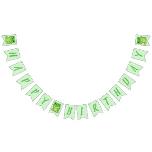 Bannière À Fanions T-Rex Dinosaur fête d'anniversaire Vert