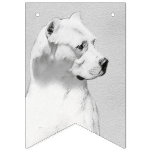 Bannière À Fanions Tableau Dogo Argentino - Art Chien original
