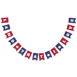 Bannière À Fanions Terre que j'aime - 4 juillet patriotique