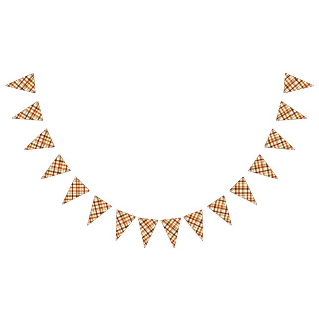 Bannière À Fanions Thanksgiving Retro Plaid (Tout)
