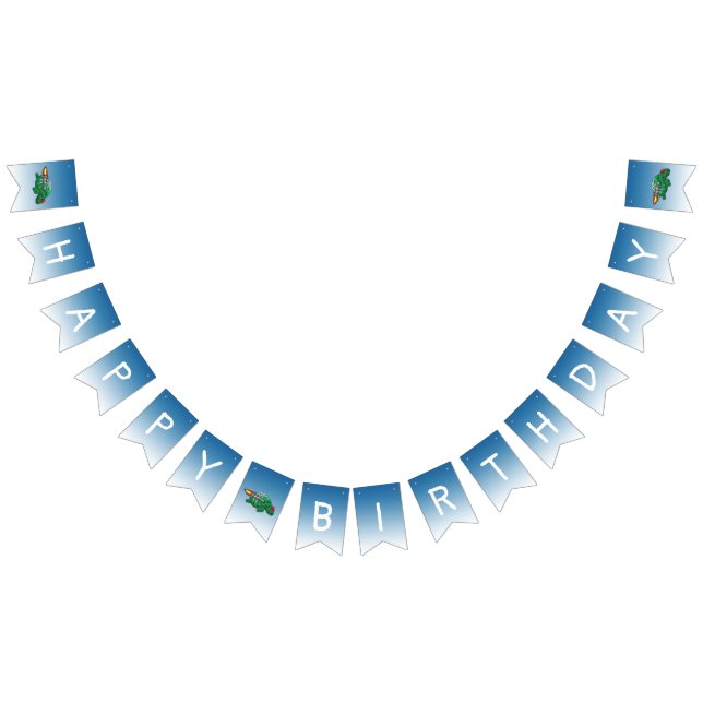 Bannière À Fanions Tortue fusée (Tout)