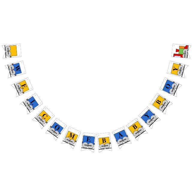 Bannière À Fanions Train de jouets pour bébé de bienvenue (Tout)