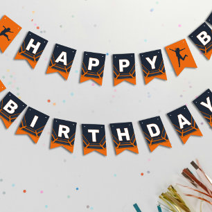 Bannière À Fanions Trampoline Park Jump Orange Birthday Party