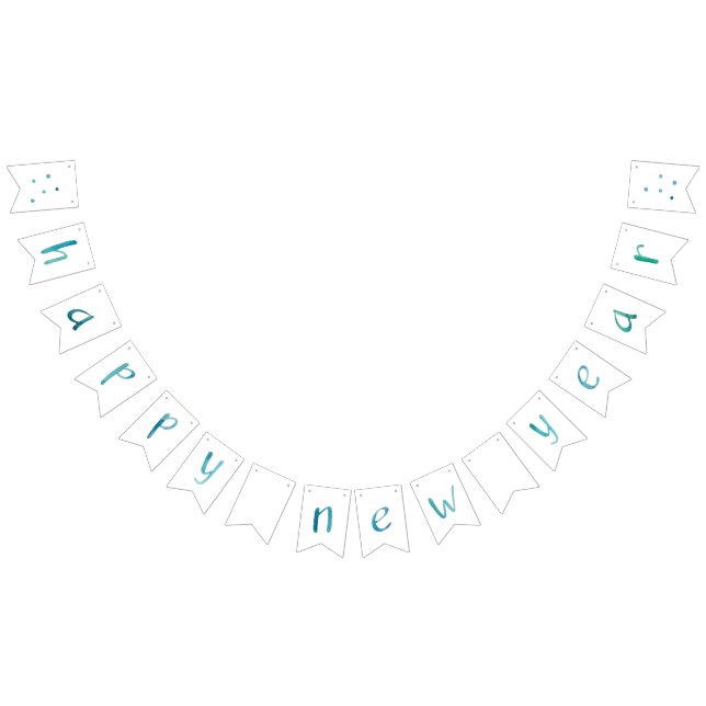 Bannière À Fanions Typographie aquarelle Bonne année design (Tout)