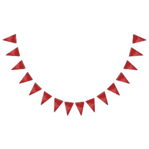 Bannière À Fanions Un design complexe de motifs rouges et bruns, ele