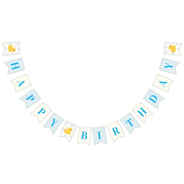 Bannière À Fanions Un Heureux Canard Garçons Joyeux Anniversaire (Tout)