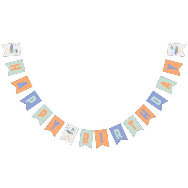 Bannière À Fanions Un Lucky Duck & Bubbles Premier Anniversaire Paste (Tout)