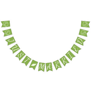 Bannière À Fanions Verdure rustique   Vin Mariage Marié