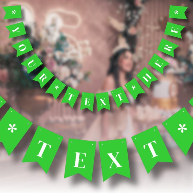 Bannière À Fanions Vert néon uni | Sur mesure (Créateur téléchargé)