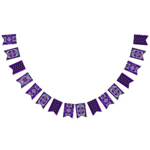Bannière À Fanions Violet W3