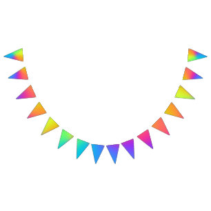 Bannière À Fanions Vivid Rainbow Ombre fête d'anniversaire