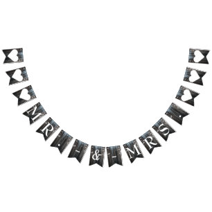 Bannière À Fanions Winter Wonderland Frozen Ice M. & Mme Mariage