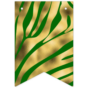 Bannière À Fanions Zèbre vert et or