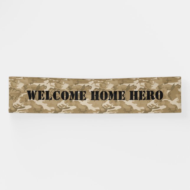 Bannière à la maison bienvenue de camouflage (Horizontal)