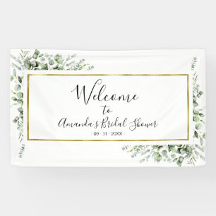 Bannière Affiche de bienvenue Gold Greenery