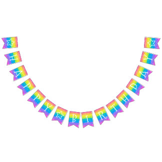 Bannière Anniversaire de enfant Rainbow Party