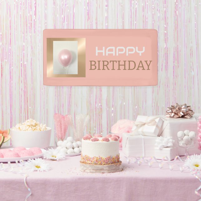 Bannière Anniversaire rose-blush Pearlescent (Fête)