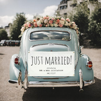 Bannière artisanale de voiture mariée