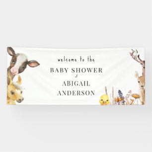 Bannière Baby shower Animaux de ferme