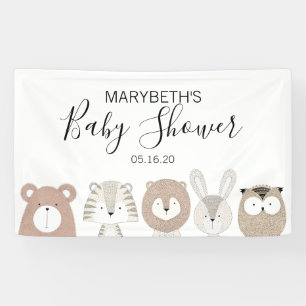 Bannière Baby shower Animaux sauvages mignons