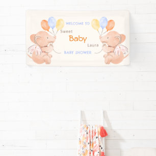 Bannière Baby shower bébé éléphant