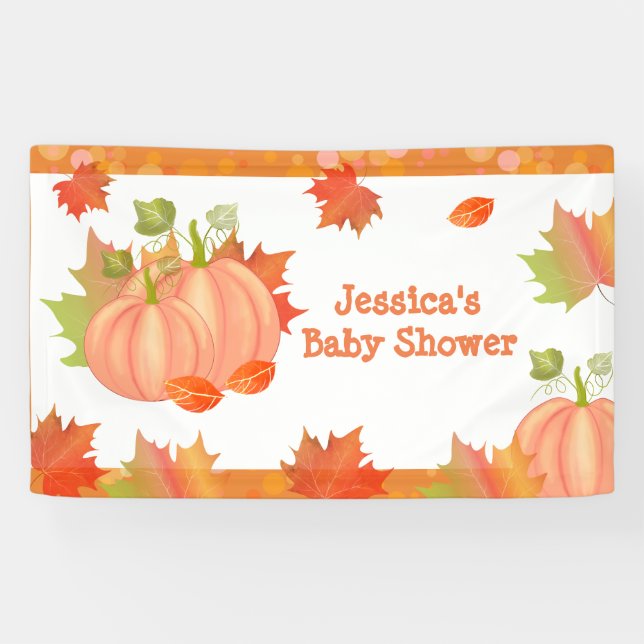 Bannière Baby shower Citrouille d'automne (Horizontal)