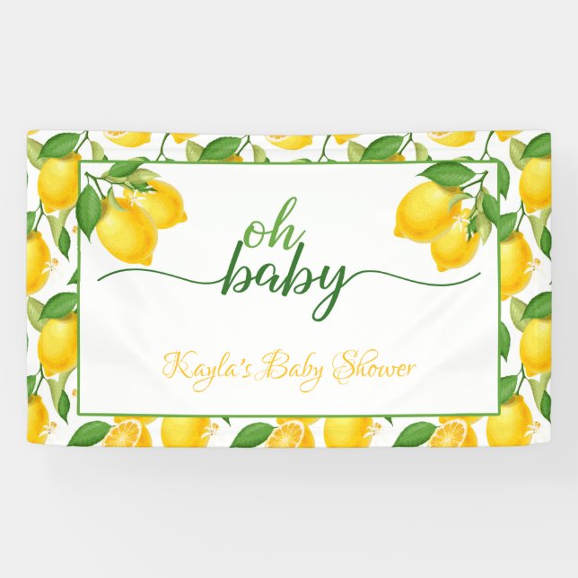 Bannière Baby shower de citron - Oh Baby (Horizontal)