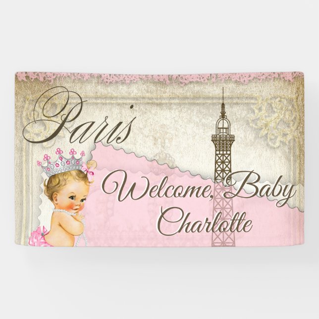 Bannière Baby shower de Paris (Horizontal)