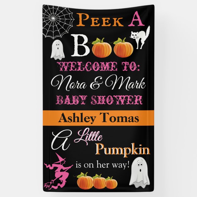 Bannière Baby shower d'Halloween (Vertical)