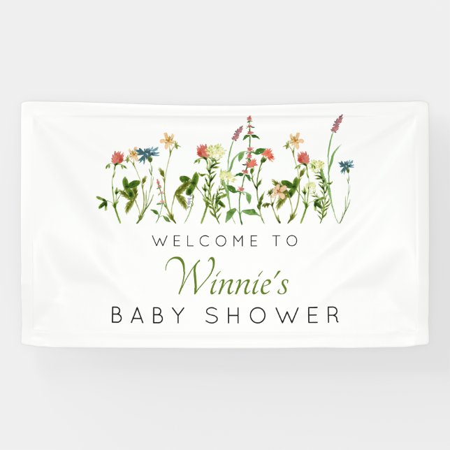 Bannière Baby shower fleur sauvage (Horizontal)
