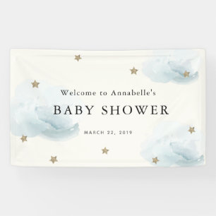 Bannière Baby shower Gold Stars & Nuages
