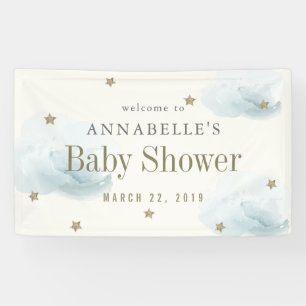 Bannière Baby shower Gold Stars & Nuages