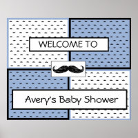 Bannière baby shower Poster Mustache Thème