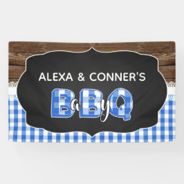 Bannière Baby shower Q bébé - Bleu foncé